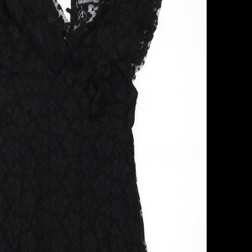 Glamorous Womens Black  Lace Shift  Size 8