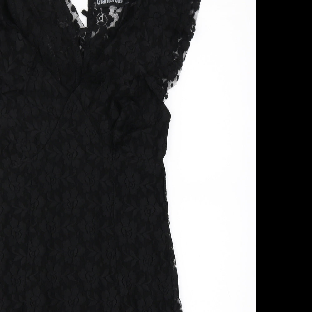 Glamorous Womens Black  Lace Shift  Size 8