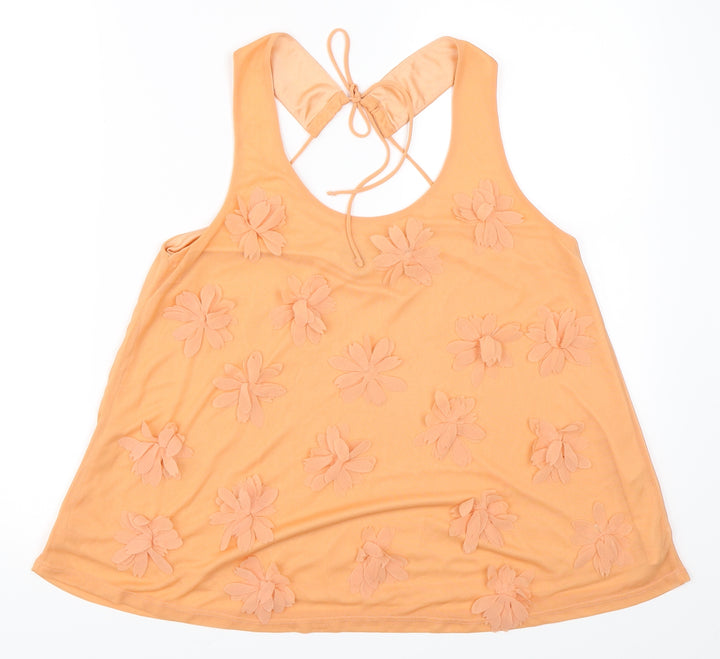 Topshop Womens Orange Basic Blouse Size 10