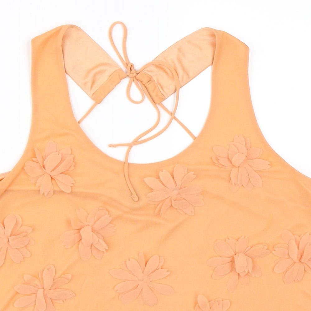 Topshop Womens Orange   Basic Blouse Size 10
