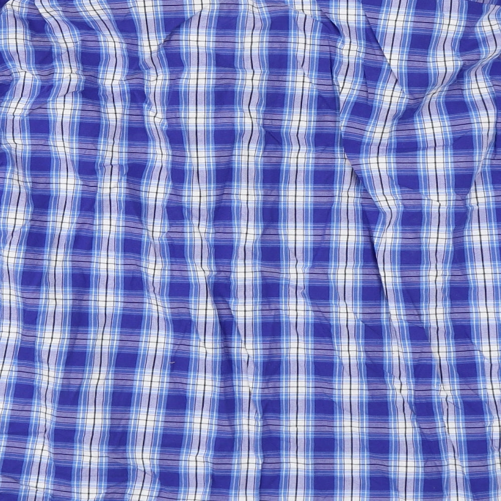 Marks and Spencer Mens Blue Check   Button-Up Size XL