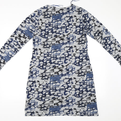 Cerulean Womens Grey Geometric  Jumper Dress  Size S
