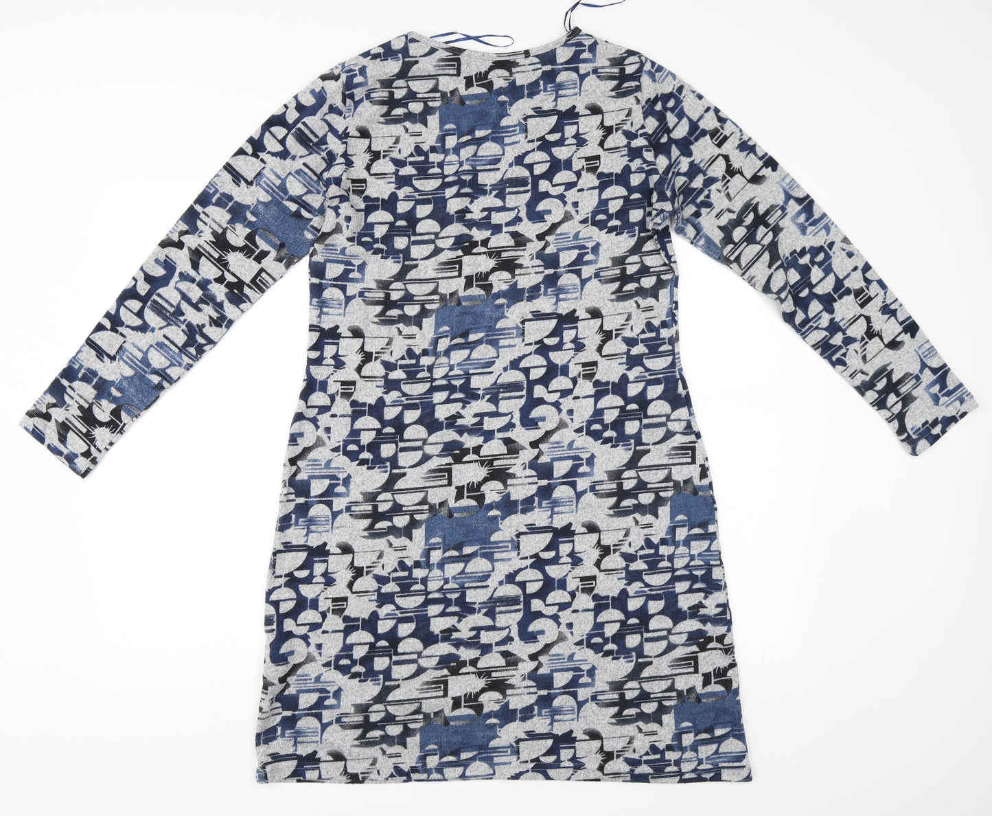 Cerulean Womens Grey Geometric  Jumper Dress  Size S