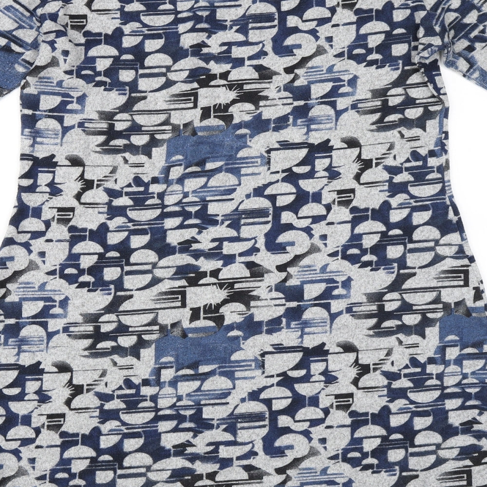 Cerulean Womens Grey Geometric  Jumper Dress  Size S