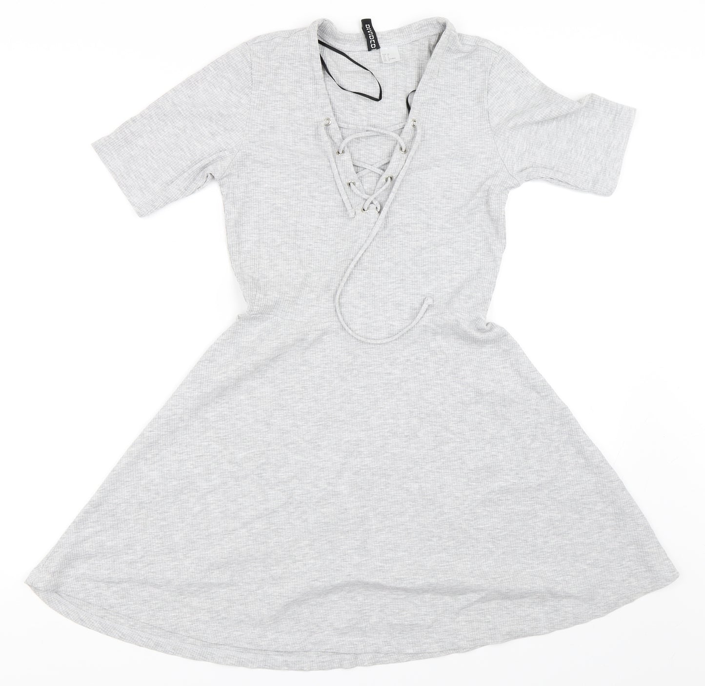 H&M Womens Grey   Skater Dress  Size 34
