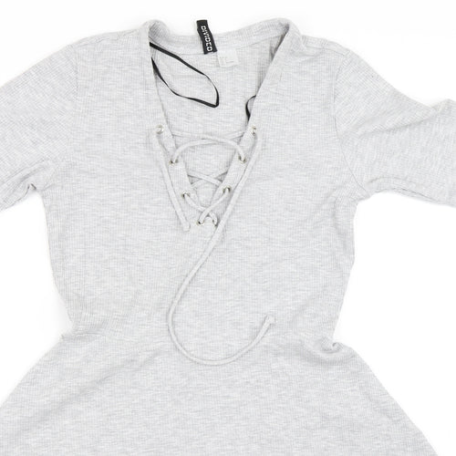H&M Womens Grey   Skater Dress  Size 34