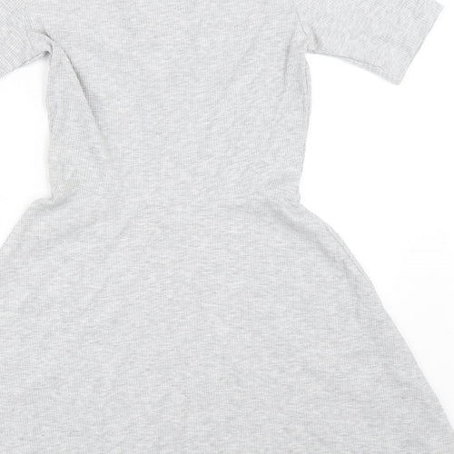 H&M Womens Grey   Skater Dress  Size 34