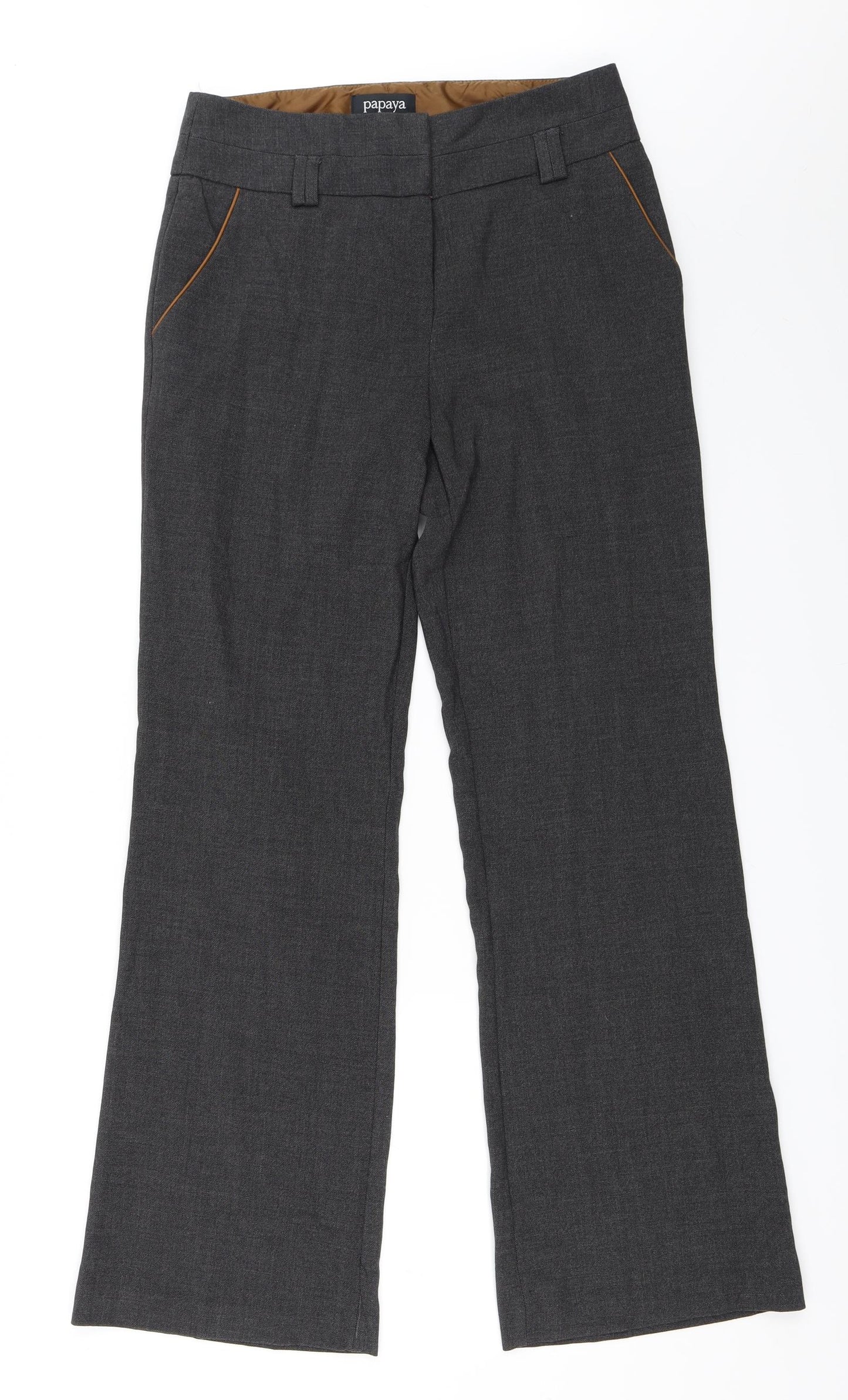 Papaya Womens Grey   Trousers  Size 10 L31 in