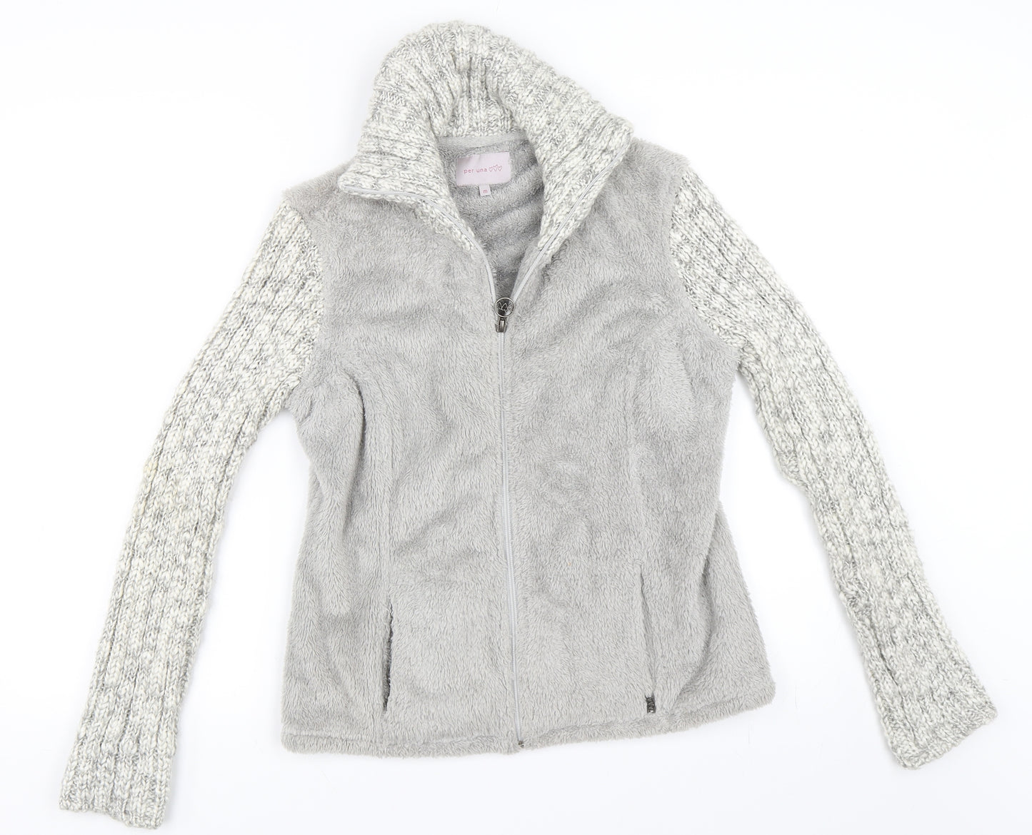 Per Una Womens Grey   Full Zip Jumper Size M