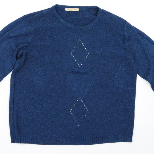 Jin Zhuang Womens Blue   Pullover Jumper Size M