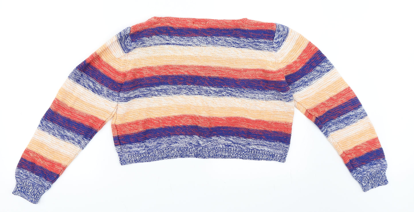 F&F Womens Blue Striped  Pullover Jumper Size 16