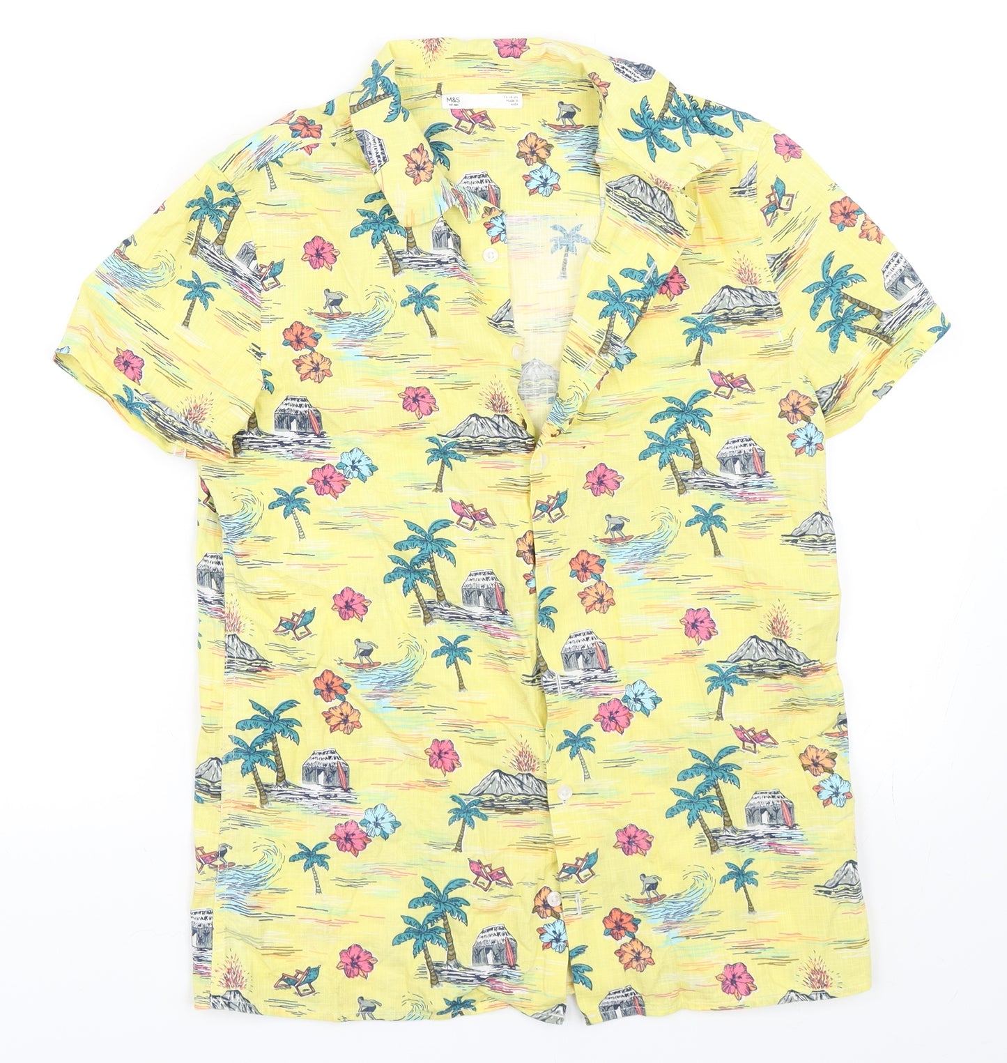 Marks and Spencer Boys Yellow   Basic Button-Up Size 13-14 Years