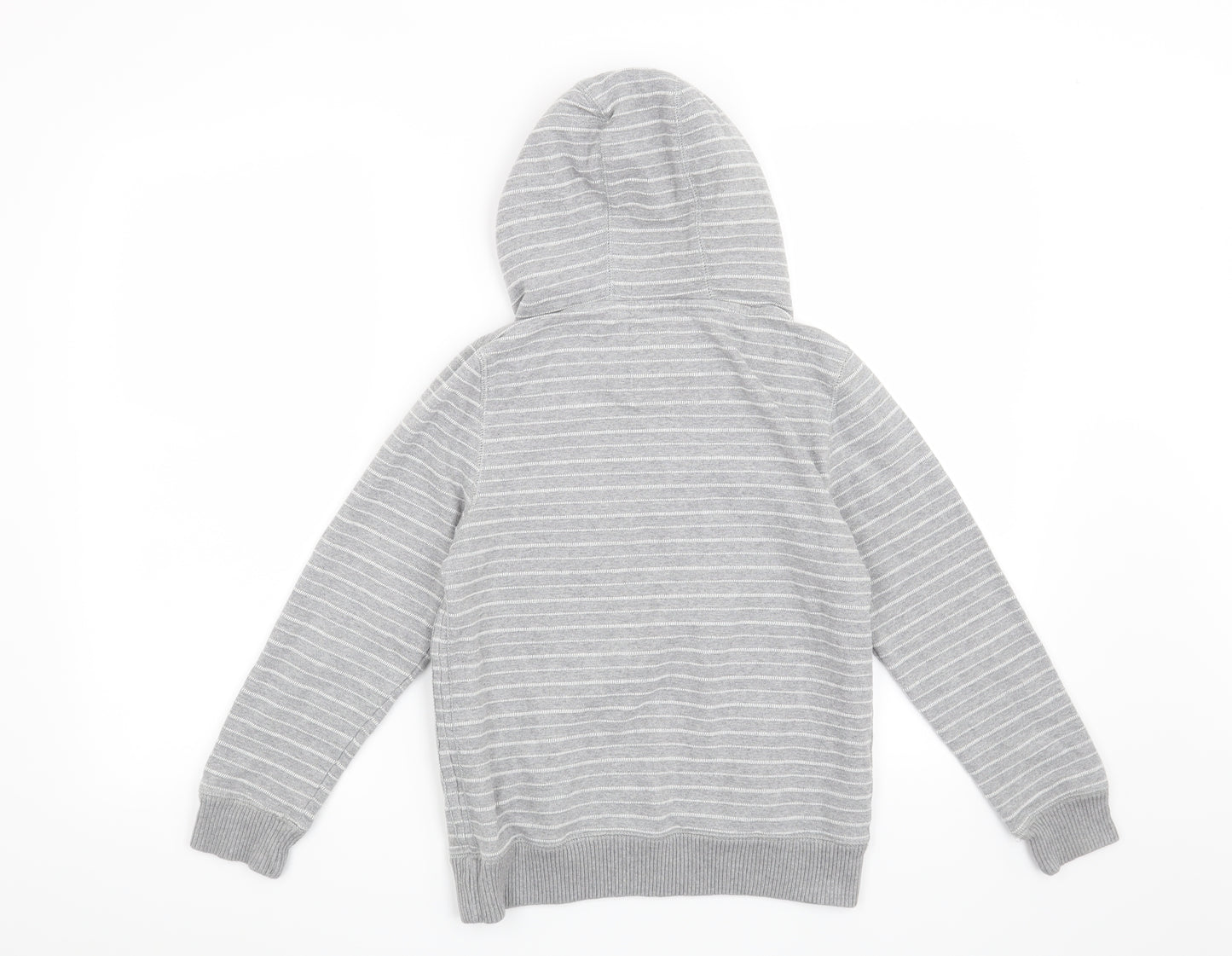 NEXT Boys Grey Striped  Pullover Hoodie Size 10 Years