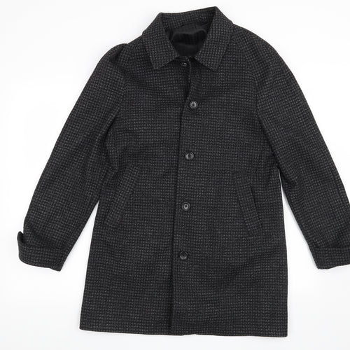 NEXT Mens Black   Overcoat Cape Size S
