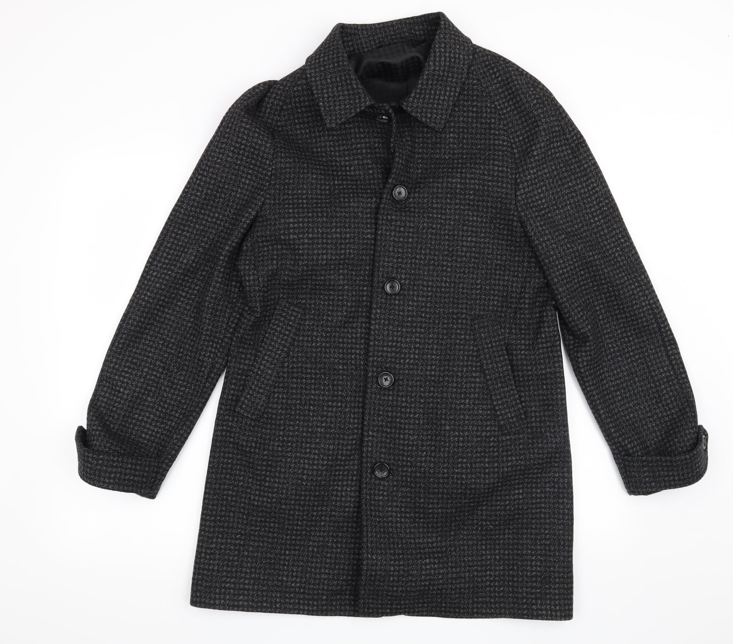 NEXT Mens Black   Overcoat Cape Size S