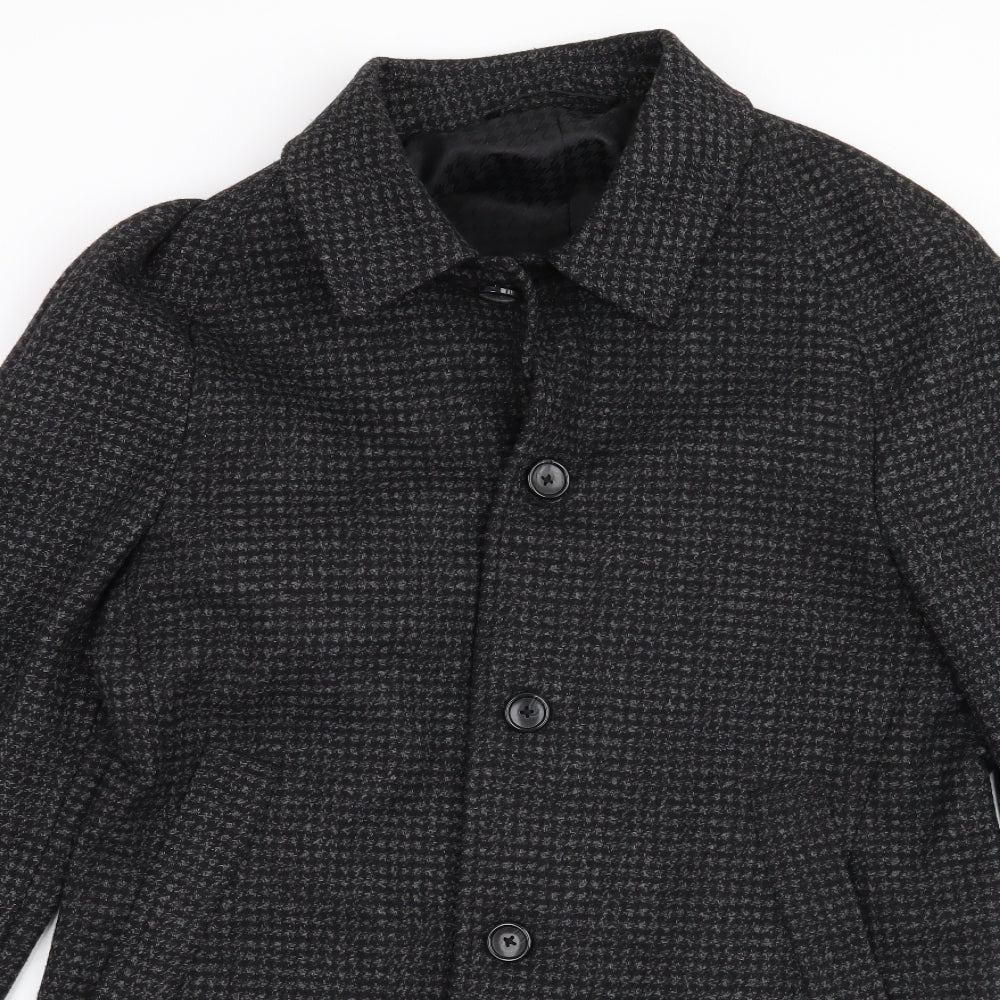 NEXT Mens Black   Overcoat Cape Size S