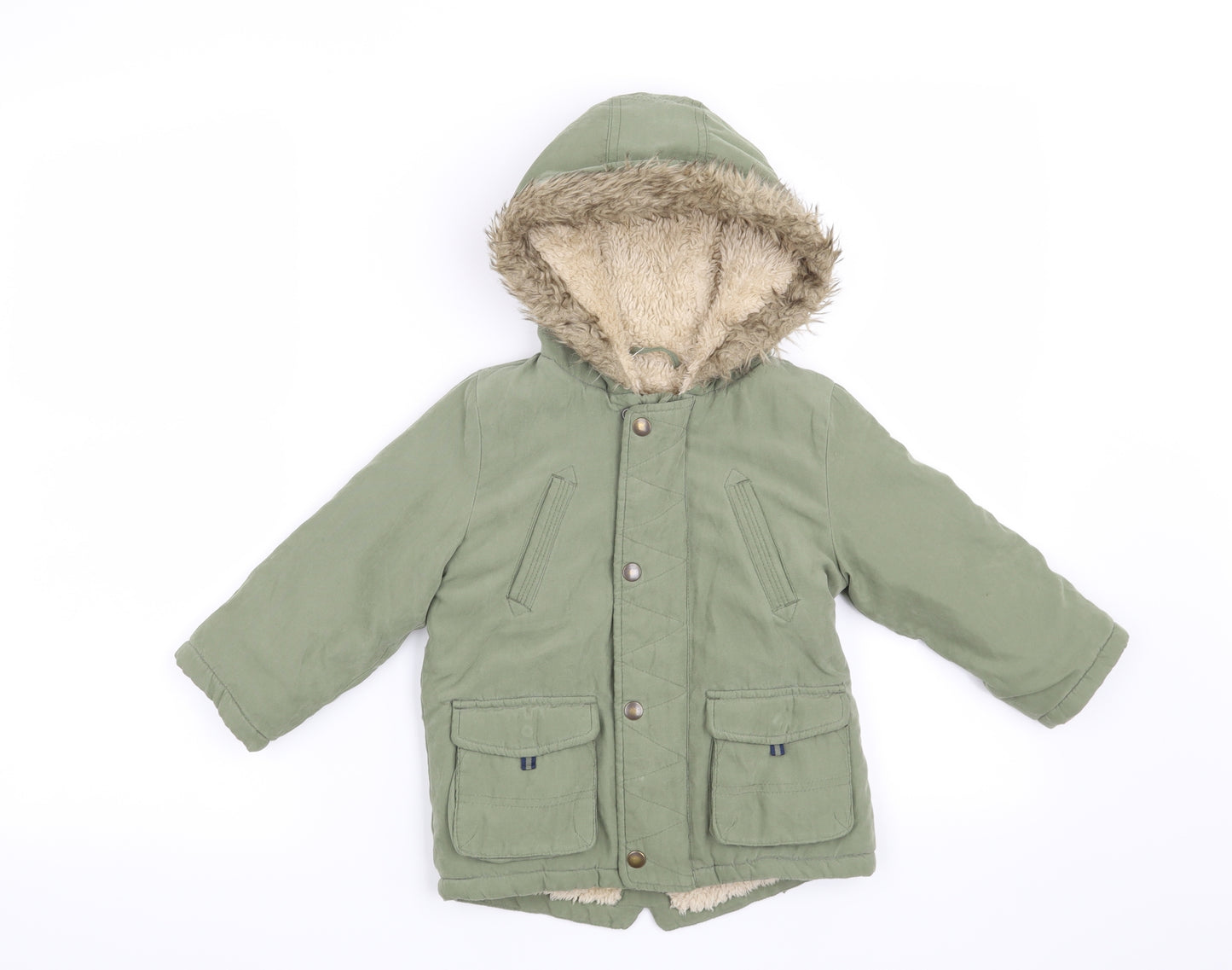 George Boys Green   Overcoat Coat Size 18-24 Months