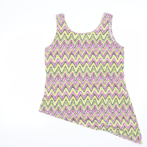 Store Twenty One Womens Purple Geometric  Basic T-Shirt Size 14