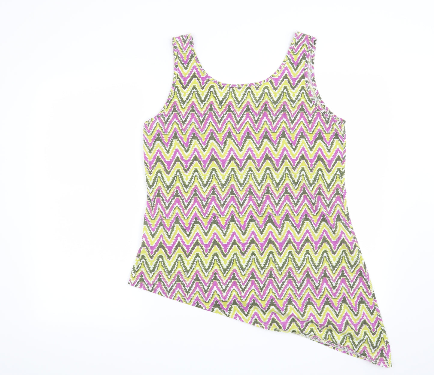 Store Twenty One Womens Purple Geometric  Basic T-Shirt Size 14