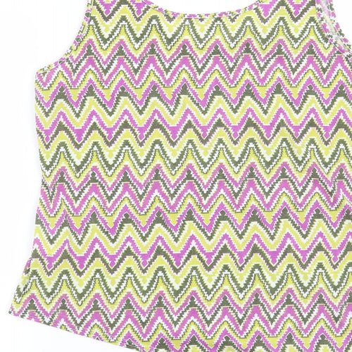 Store Twenty One Womens Purple Geometric  Basic T-Shirt Size 14
