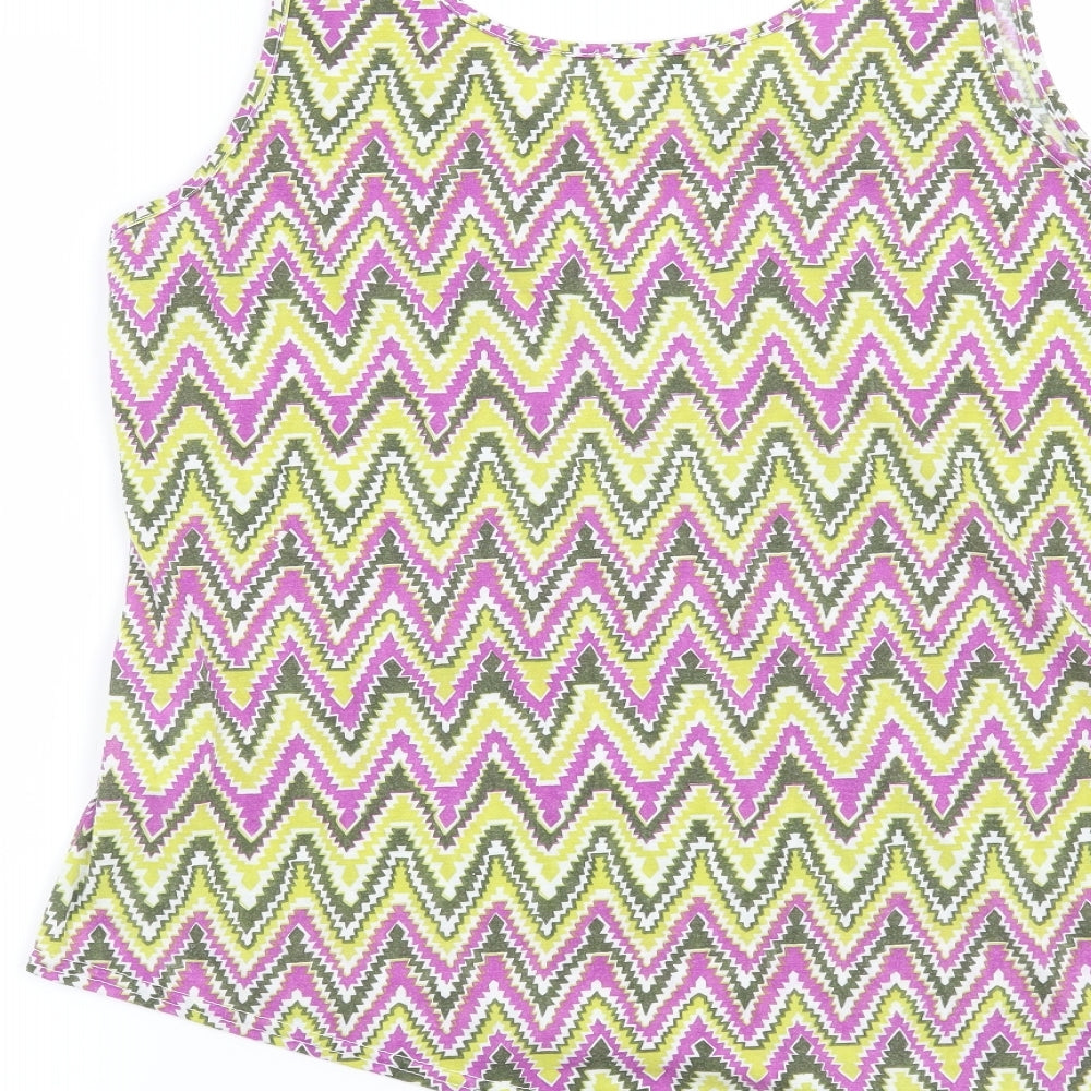 Store Twenty One Womens Purple Geometric  Basic T-Shirt Size 14