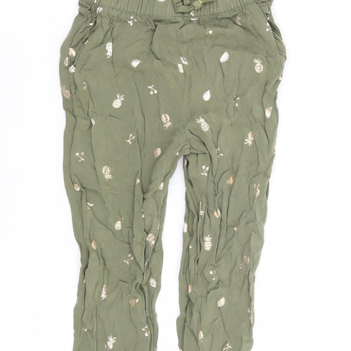 H&M Girls Green   Capri Trousers Size 5 Years - Pineapple