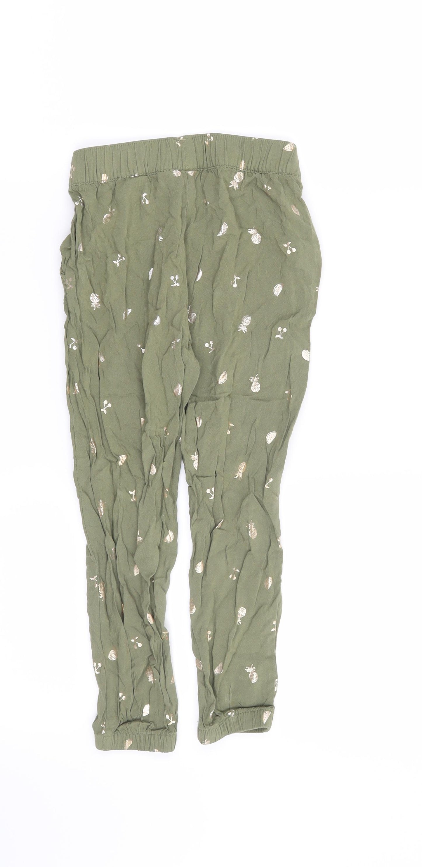 H&M Girls Green   Capri Trousers Size 5 Years - Pineapple