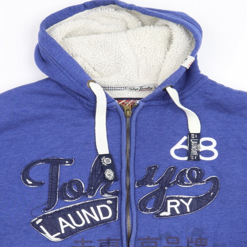Tokyo Laundry Mens Blue   Full Zip Hoodie Size XL