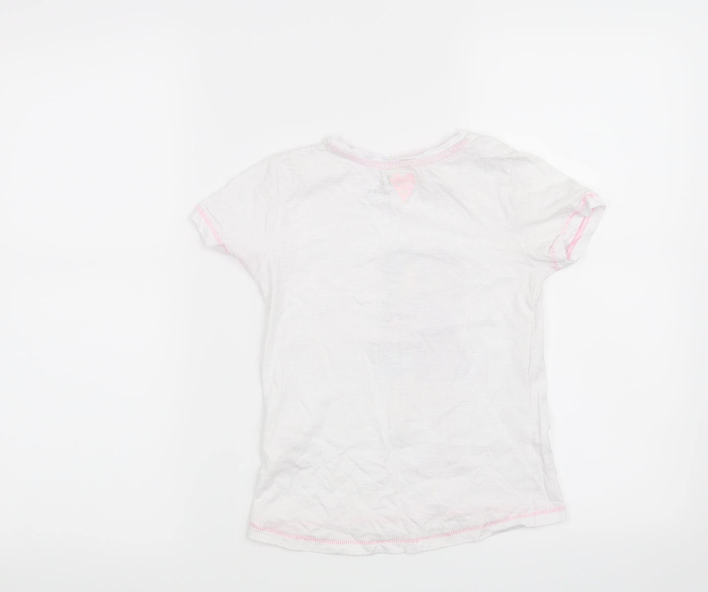 Matalan Girls White   Basic T-Shirt Size 7 Years  - Together we are Awesome
