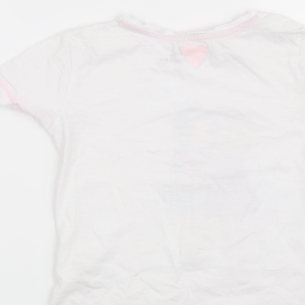 Matalan Girls White   Basic T-Shirt Size 7 Years  - Together we are Awesome