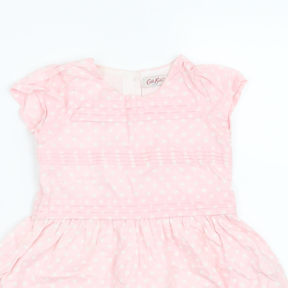 Cath Kids Girls Pink Polka Dot  Fit & Flare  Size 4-5 Years
