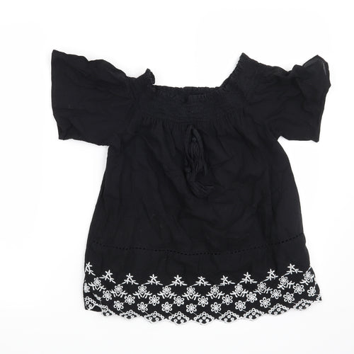 Primark Womens Black Floral  Basic Blouse Size 6