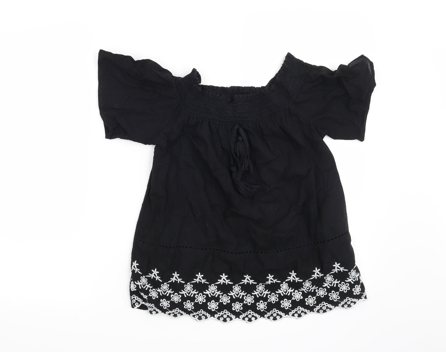 Primark Womens Black Floral  Basic Blouse Size 6