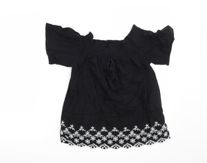 Primark Womens Black Floral  Basic Blouse Size 6