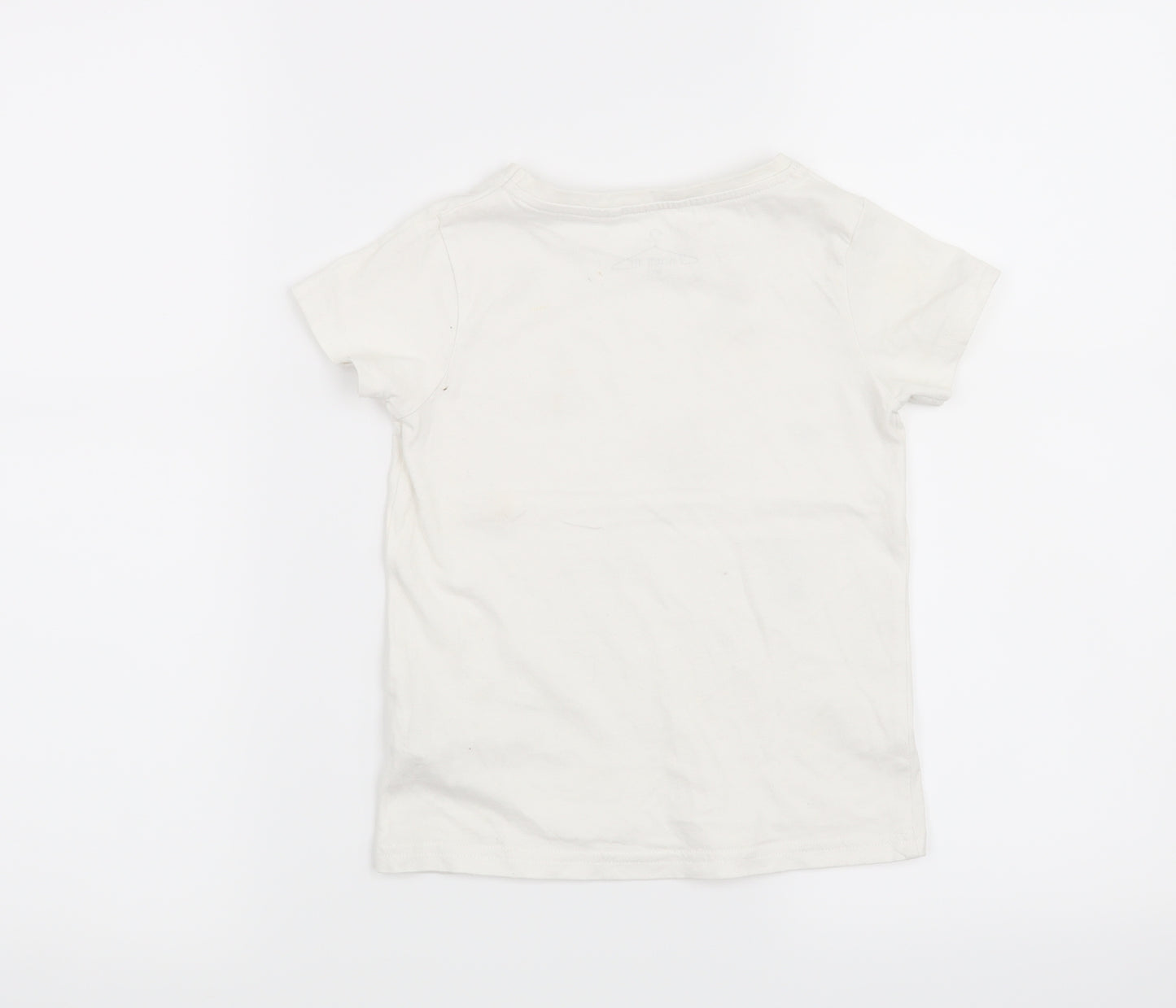NEXT Girls White   Basic T-Shirt Size 4 Years  - Butterflies Bees and flowers