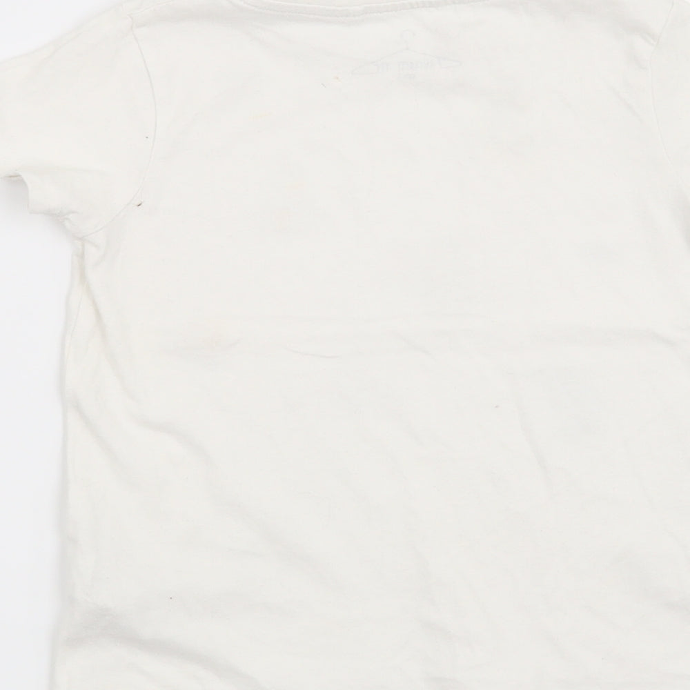 NEXT Girls White   Basic T-Shirt Size 4 Years  - Butterflies Bees and flowers