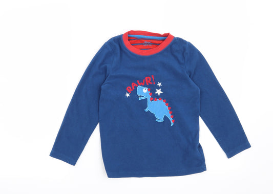 Rebel Boys Blue Solid   Pyjama Top Size 6-7 Years  - Dinosaur