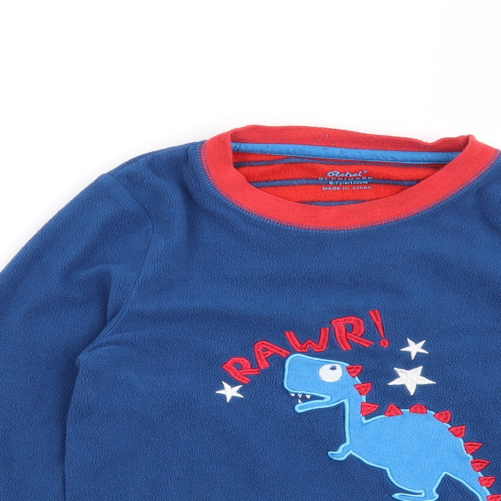 Rebel Boys Blue Solid   Pyjama Top Size 6-7 Years  - Dinosaur