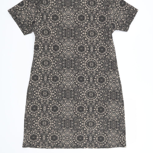 Boohoo Womens Black Geometric  Bodycon  Size 10