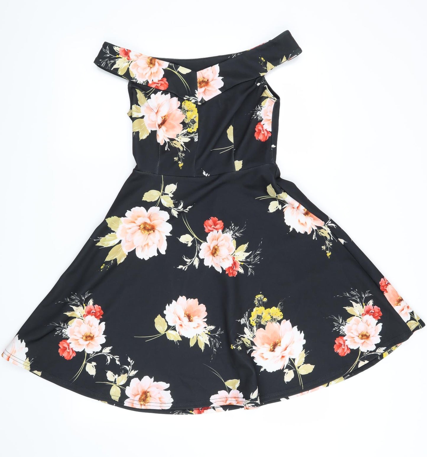 Atmosphere Womens Black Floral  Fit & Flare  Size 8
