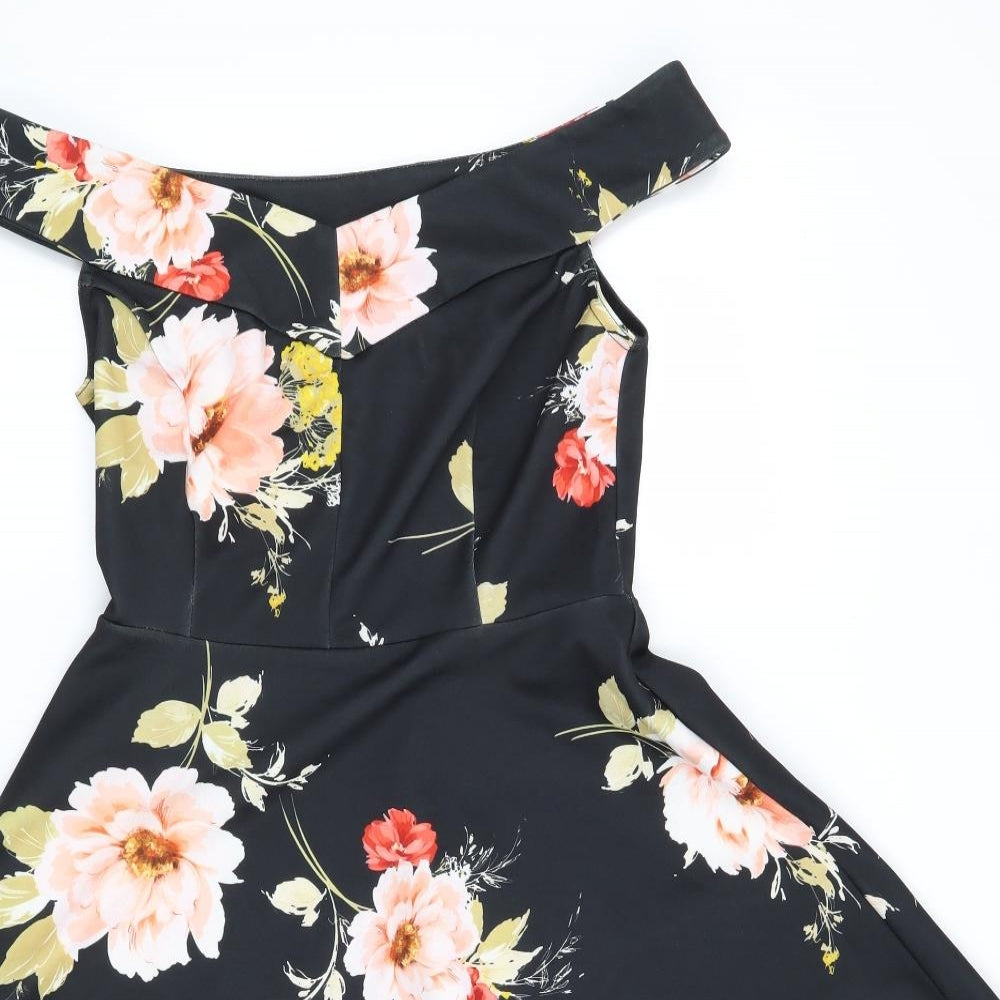 Atmosphere Womens Black Floral  Fit & Flare  Size 8
