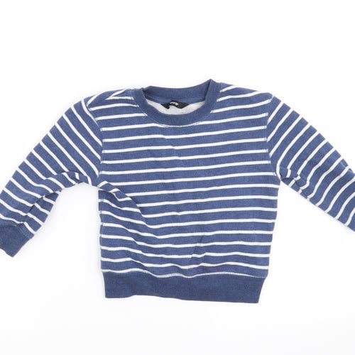 George Boys Blue Striped  Pullover Sweatshirt Size 2-3 Years