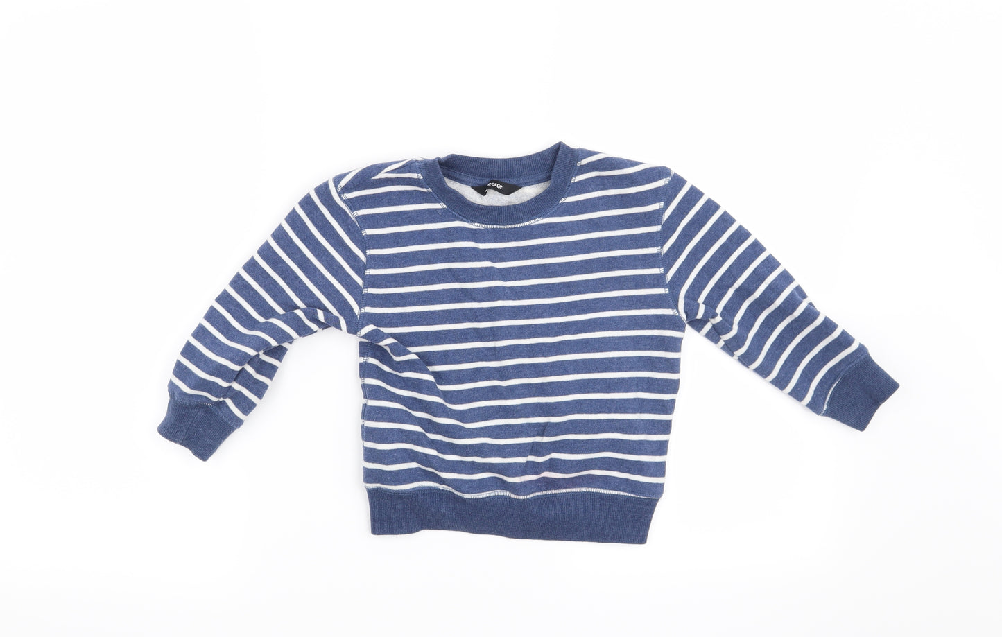 George Boys Blue Striped  Pullover Sweatshirt Size 2-3 Years