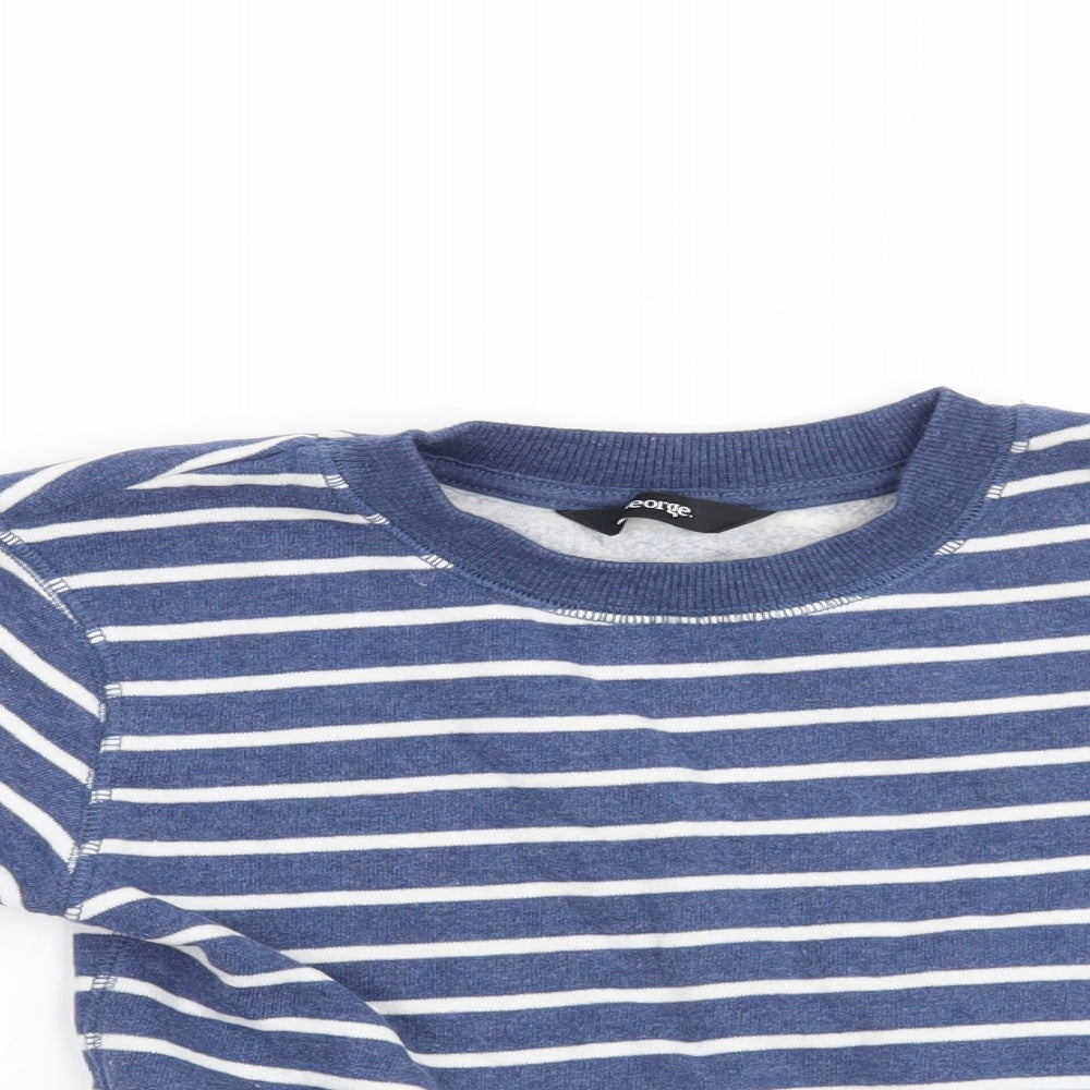 George Boys Blue Striped  Pullover Sweatshirt Size 2-3 Years