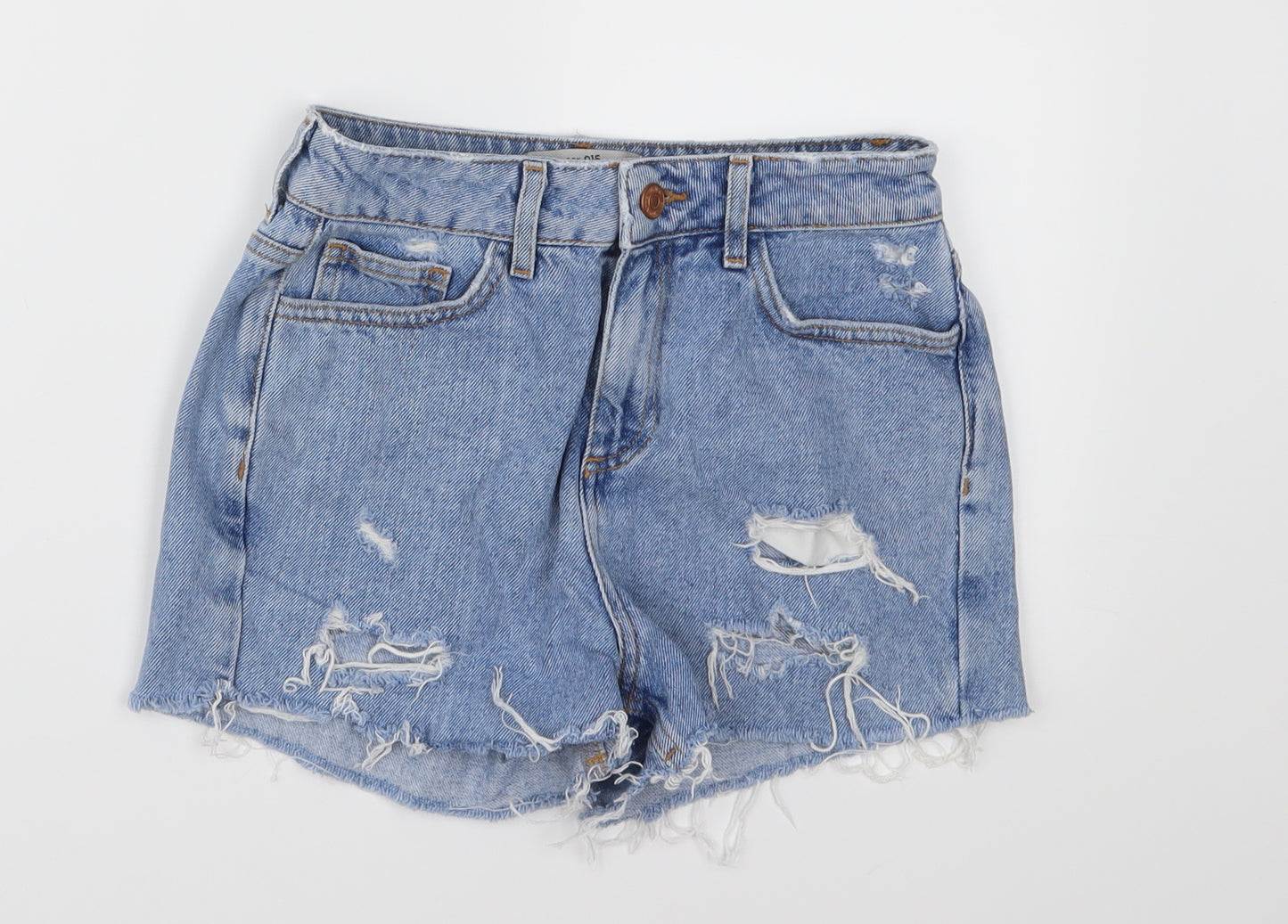 New Look Girls Blue  Denim Cut-Off Shorts Size 11 Years - Distressed