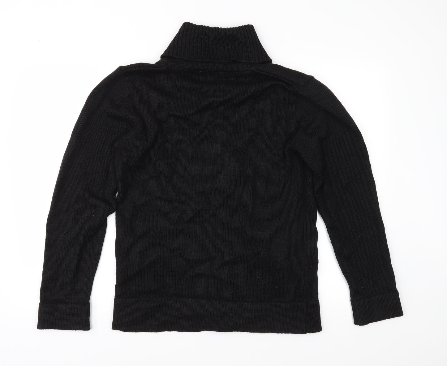 Rough Justice Mens Black  Knit Cardigan Jumper Size L