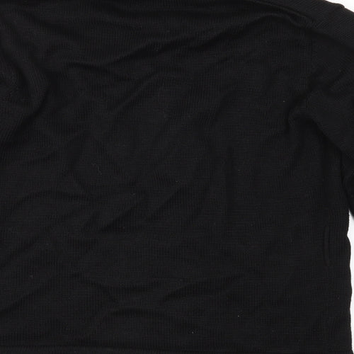 Rough Justice Mens Black  Knit Cardigan Jumper Size L