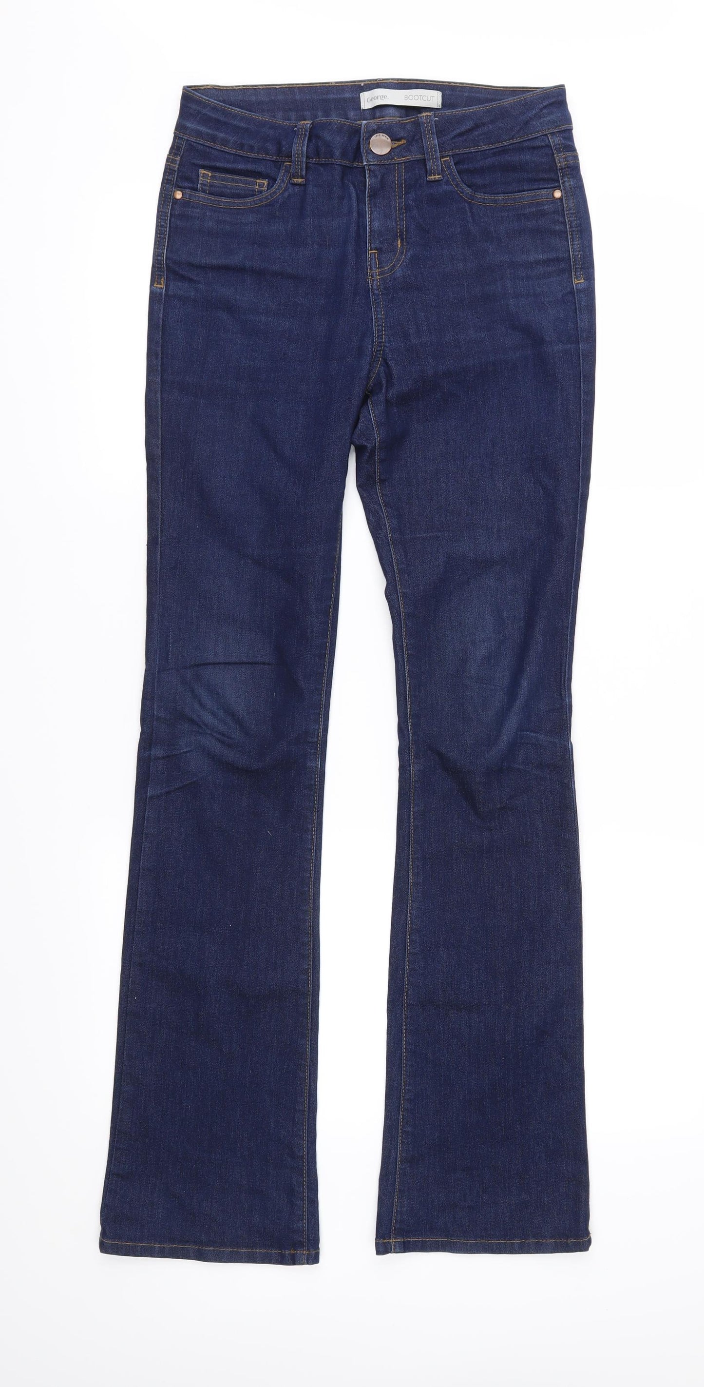 George Womens Black  Denim Bootcut Jeans Size 10 L32 in