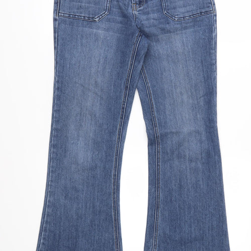 Denim 24/7 Womens Blue  Denim Flared Jeans Size 8 L30 in