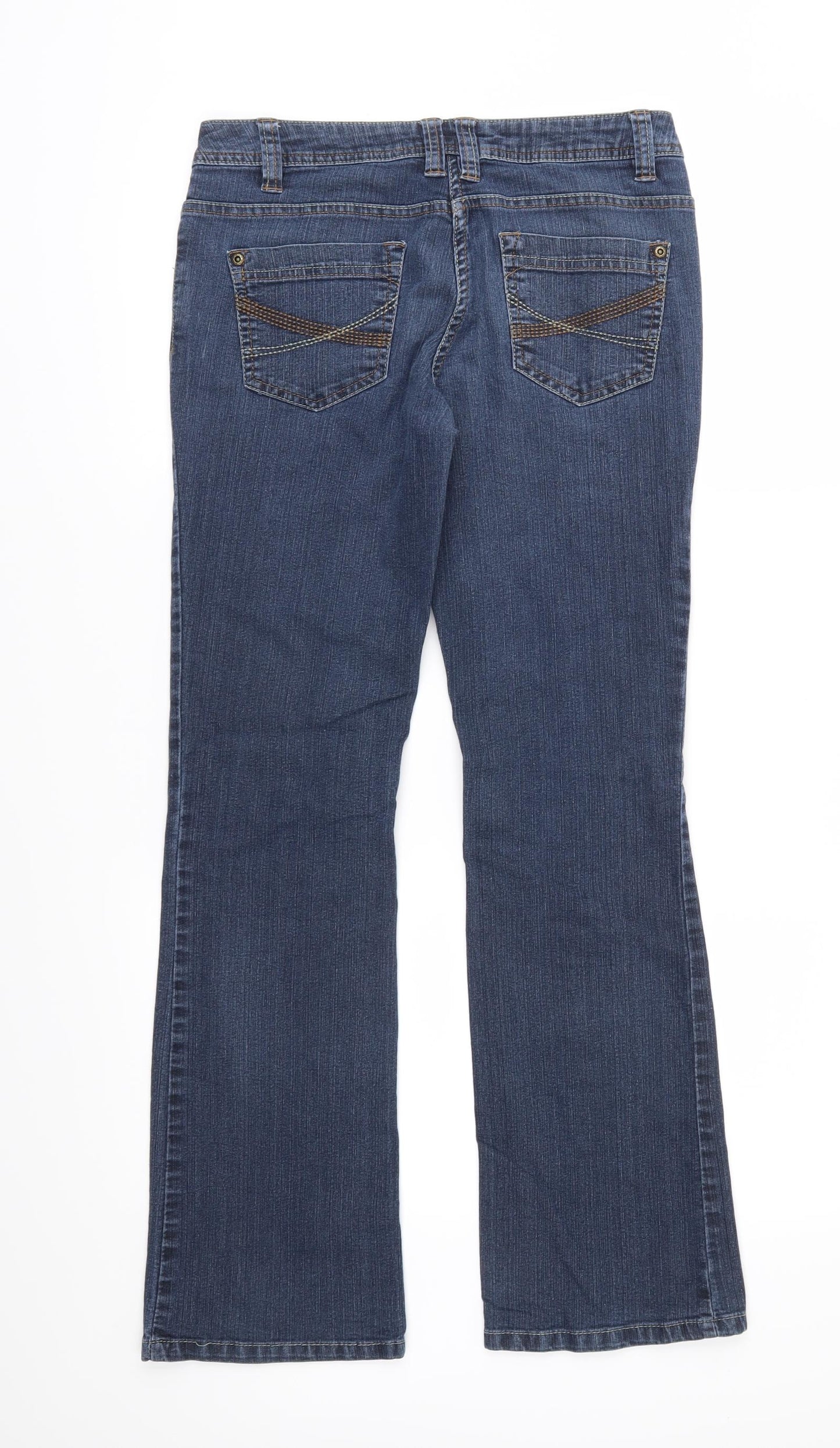 F&F Womens Blue  Denim Straight Jeans Size 8 L30 in